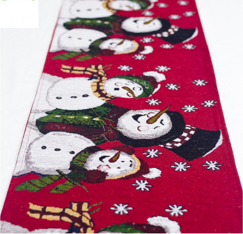 Christmas Elk Snowman Table Runner Merry Decorations | Holiday Gift