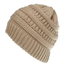 Mixed Color Knitted Wool Hat Ladies Non-Labeled Ponytail