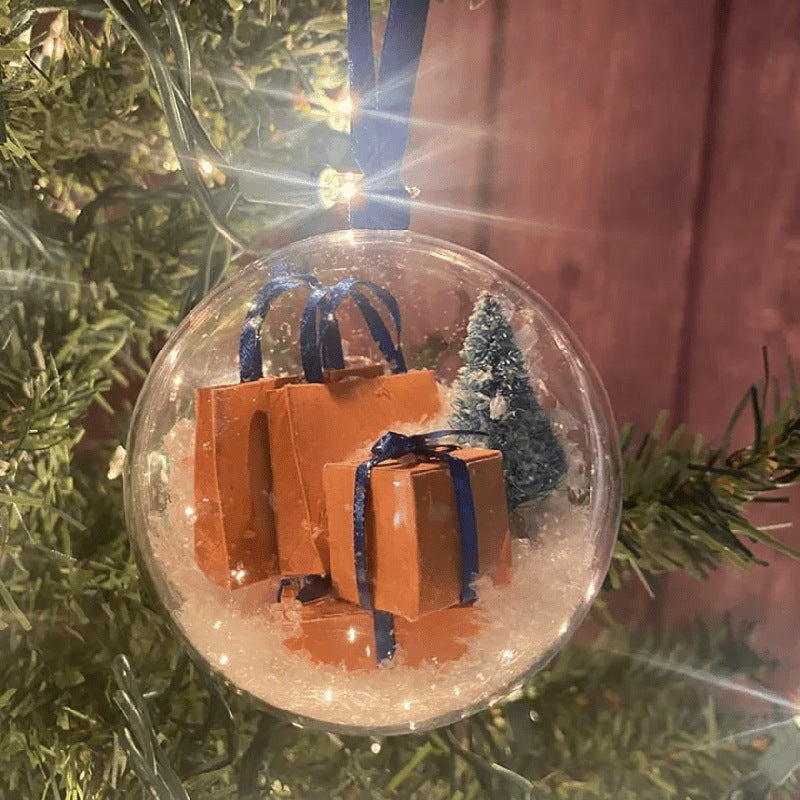 Christmas Tree Decoration Transparent Ball Hanging Scene Layout