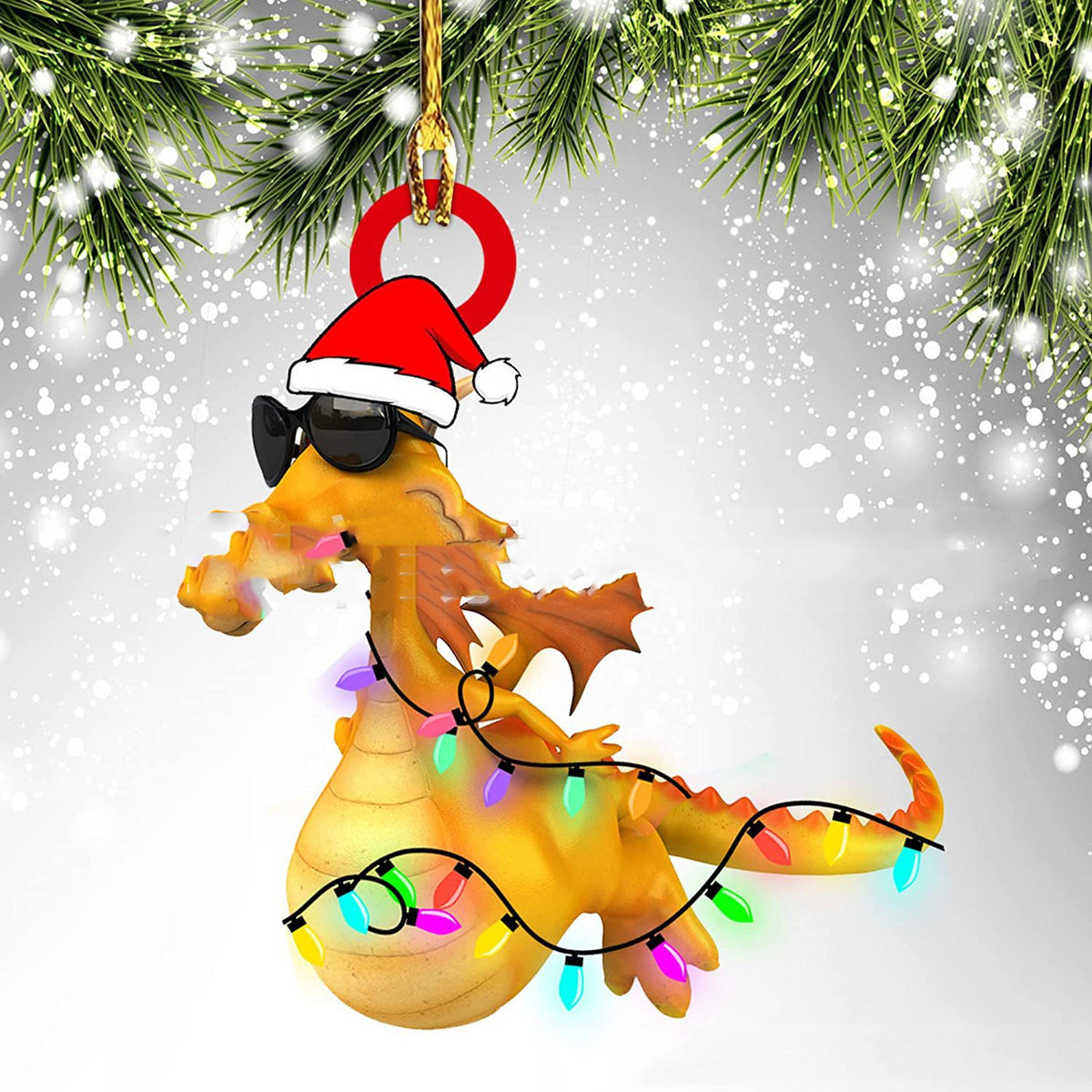 Christmas Dinosaur Dragon Egg Decorations Pendant Acrylic | Xmas Holiday Decor