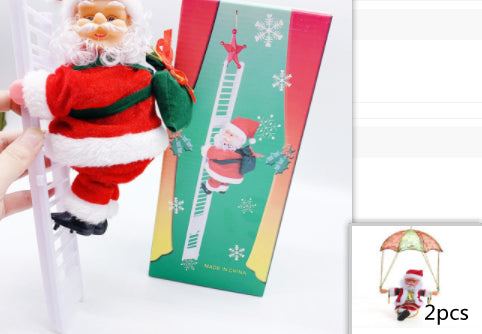 Electric Climbing Santa Claus Ladder - Musical Animated Christmas Decoration