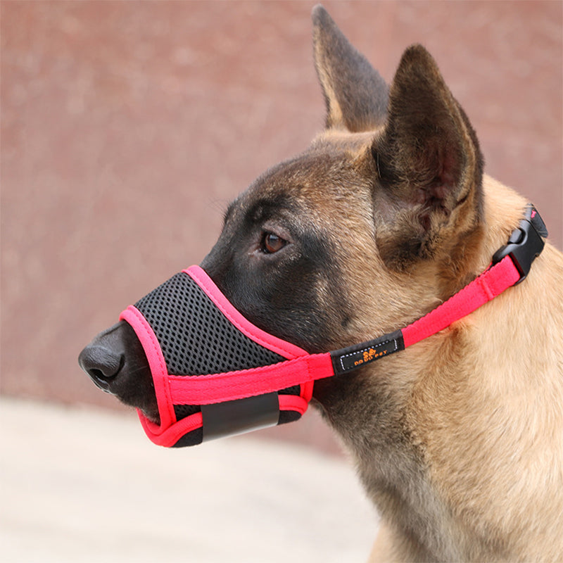 Adjustable Breathable Dog Muzzle - Soft Mesh Anti-Bite Mask with Velcro