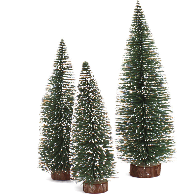 Christmas Mini Tree with Pine Needles Flocking White Cedar Tabletop