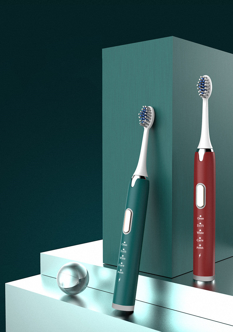 Ultrasonic Sonic Electric Toothbrush - USB Rechargeable with Brush Heads