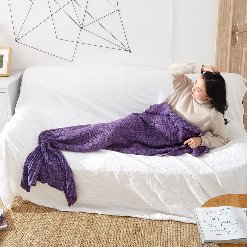 Mermaid Tail Blanket Knitted Crochet for Childern Super Soft Sleeping