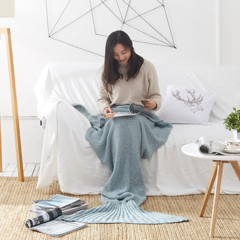 Mermaid Tail Blanket Knitted Crochet for Childern Super Soft Sleeping