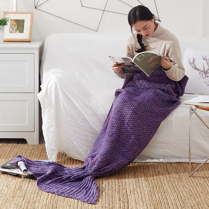 Mermaid Tail Blanket Knitted Crochet for Childern Super Soft Sleeping