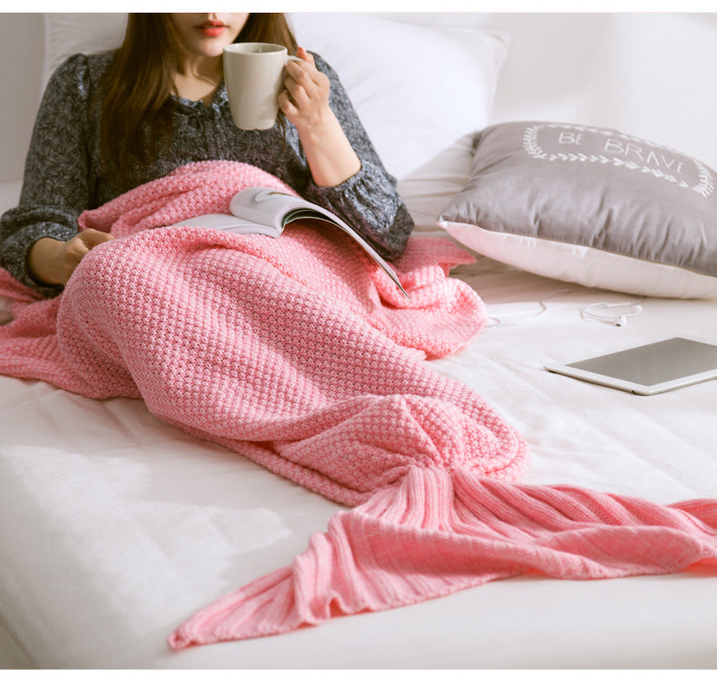 Mermaid Tail Blanket Knitted Crochet for Childern Super Soft Sleeping