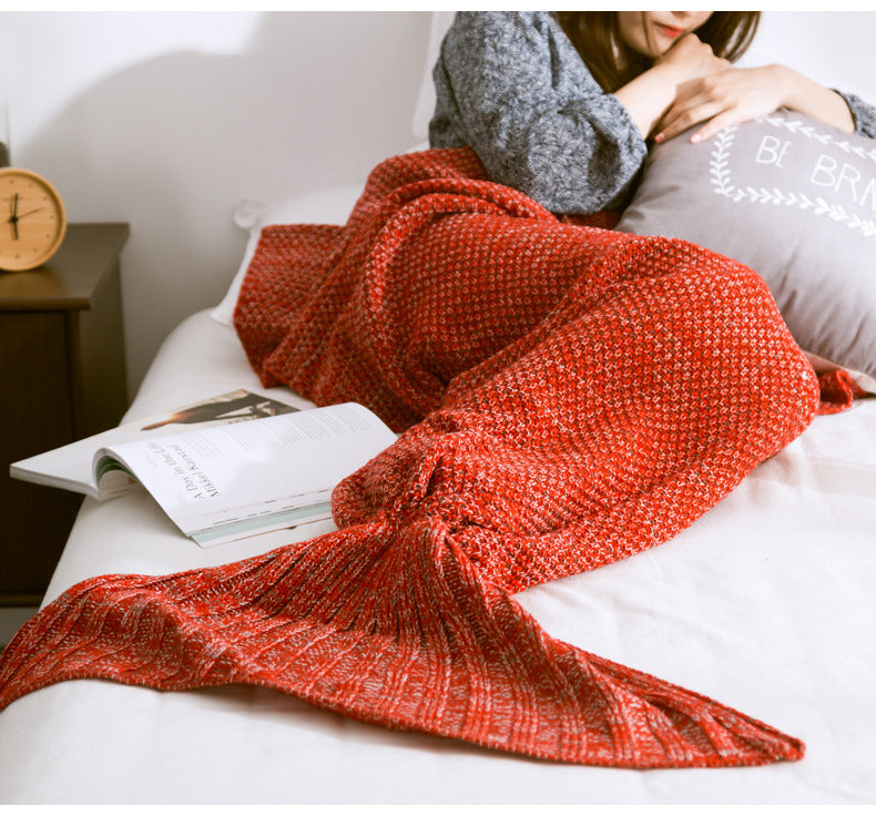 Mermaid Tail Blanket Knitted Crochet for Childern Super Soft Sleeping