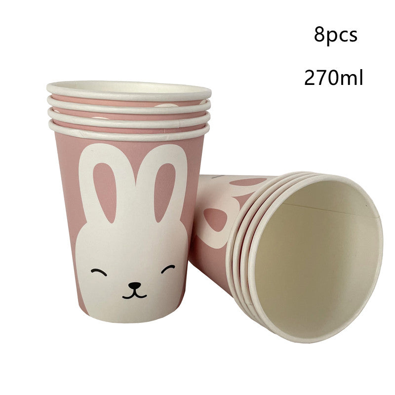 Easter Bunny Party Tableware Set - Paper Plates & Cups