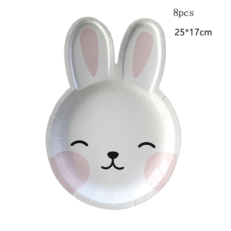 Easter Bunny Party Tableware Set - Paper Plates & Cups