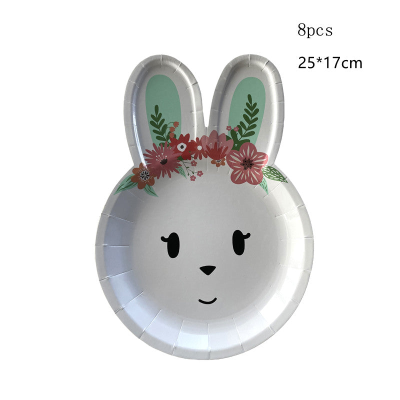 Easter Bunny Party Tableware Set - Paper Plates & Cups