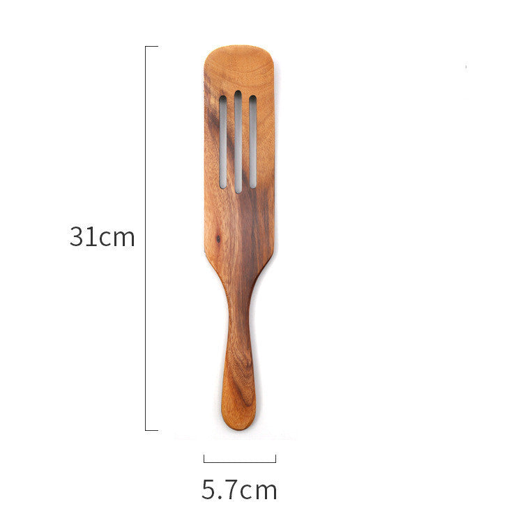 Teak Wood Cooking Spatula & Salad Spoon - Non-Scratch Kitchen Utensil