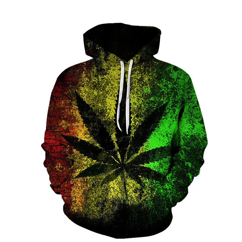 Beach Maple Leaf Couples Sport Sweaters Men and Women Casual Hoodies