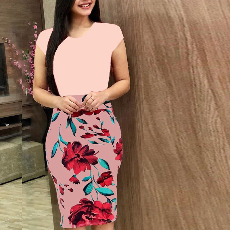 Printed Office Midi Pencil Dress Large Women