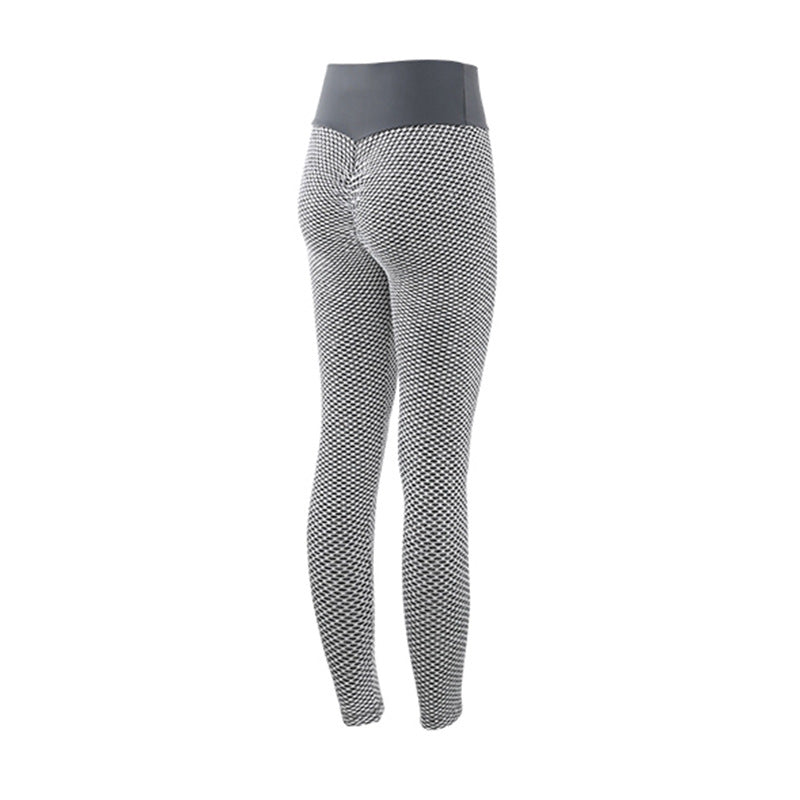 Plaid Leggings Fitness Yoga Pants Women's Seamless High Waist