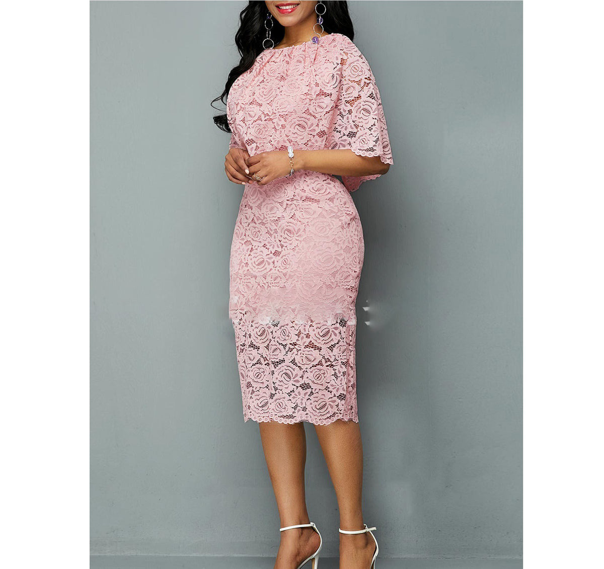 MD African Lace Dresses for Women Fashion Africa Sexy Wedding Outfit