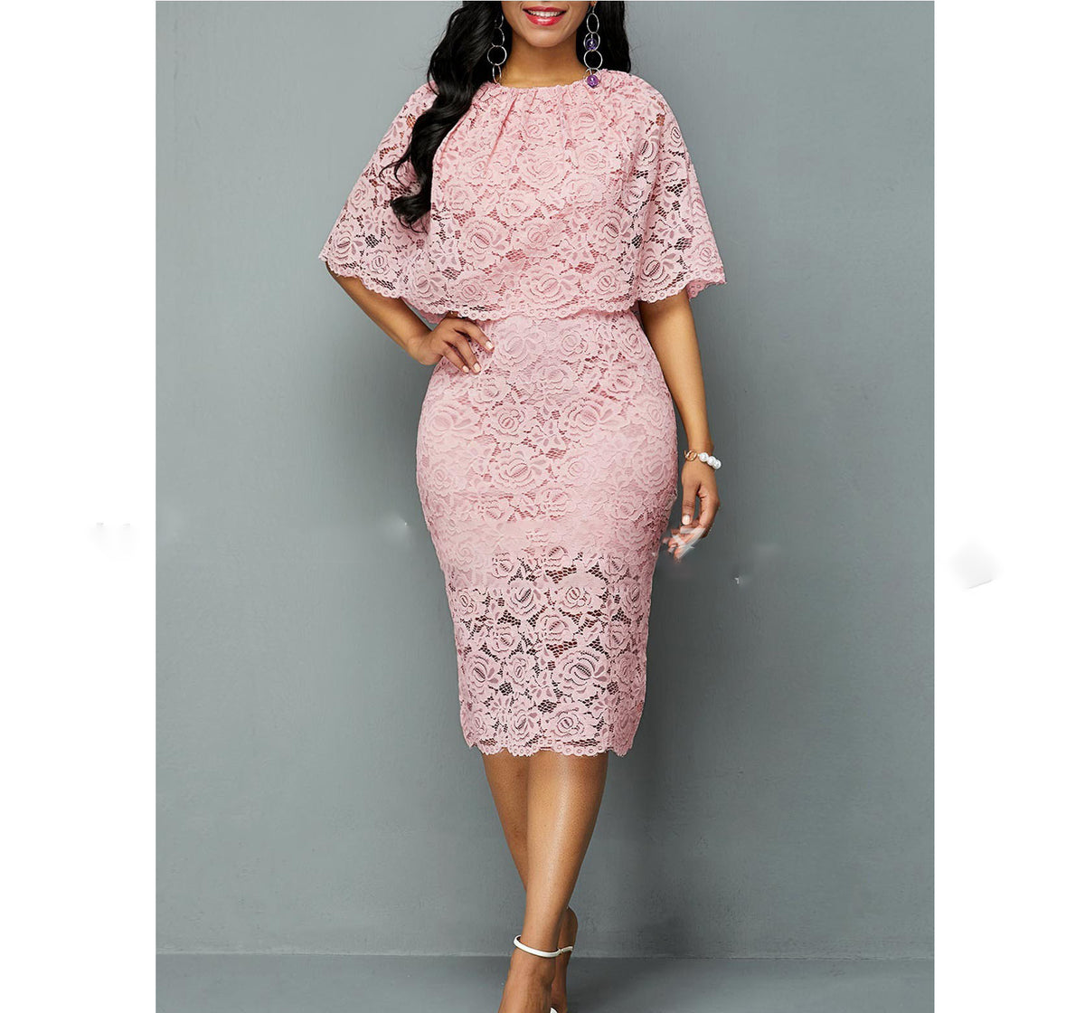MD African Lace Dresses for Women Fashion Africa Sexy Wedding Outfit