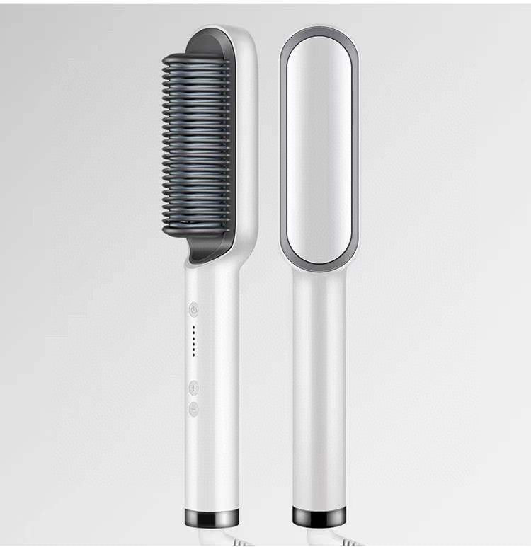 New 2-in-1 Hair Straightener Hot Comb Negative Ion Curling Tong