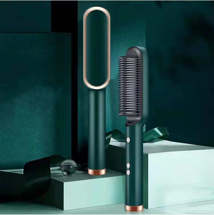 New 2-in-1 Hair Straightener Hot Comb Negative Ion Curling Tong
