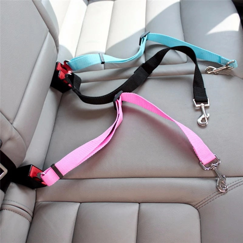Adjustable Dog Car Seat Belt - Pet Safety Lead with Swivel Clip for Cars