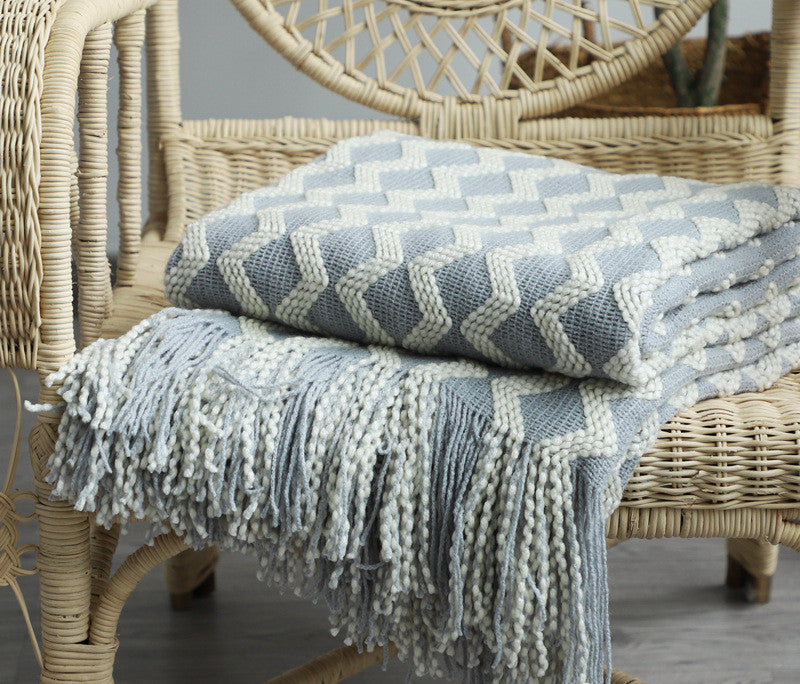 Nordic Knitted Decorative Throw Blanket - Cozy Sofa & Bed Blanket