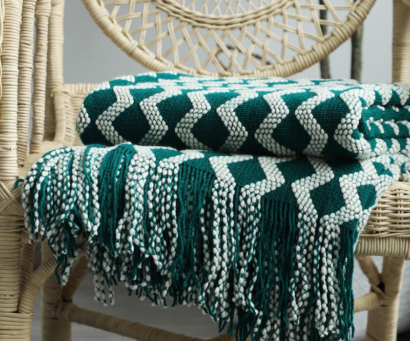 Nordic Knitted Decorative Throw Blanket - Cozy Sofa & Bed Blanket