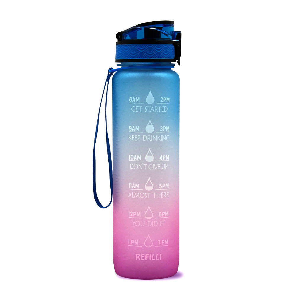 1 L Motivational Water Bottle with Time Markers