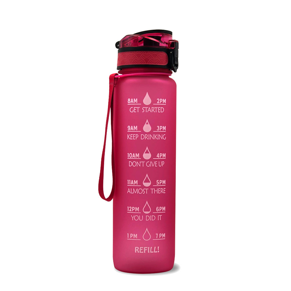 1 L Motivational Water Bottle with Time Markers