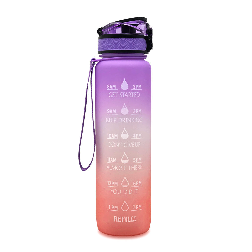 1 L Motivational Water Bottle with Time Markers