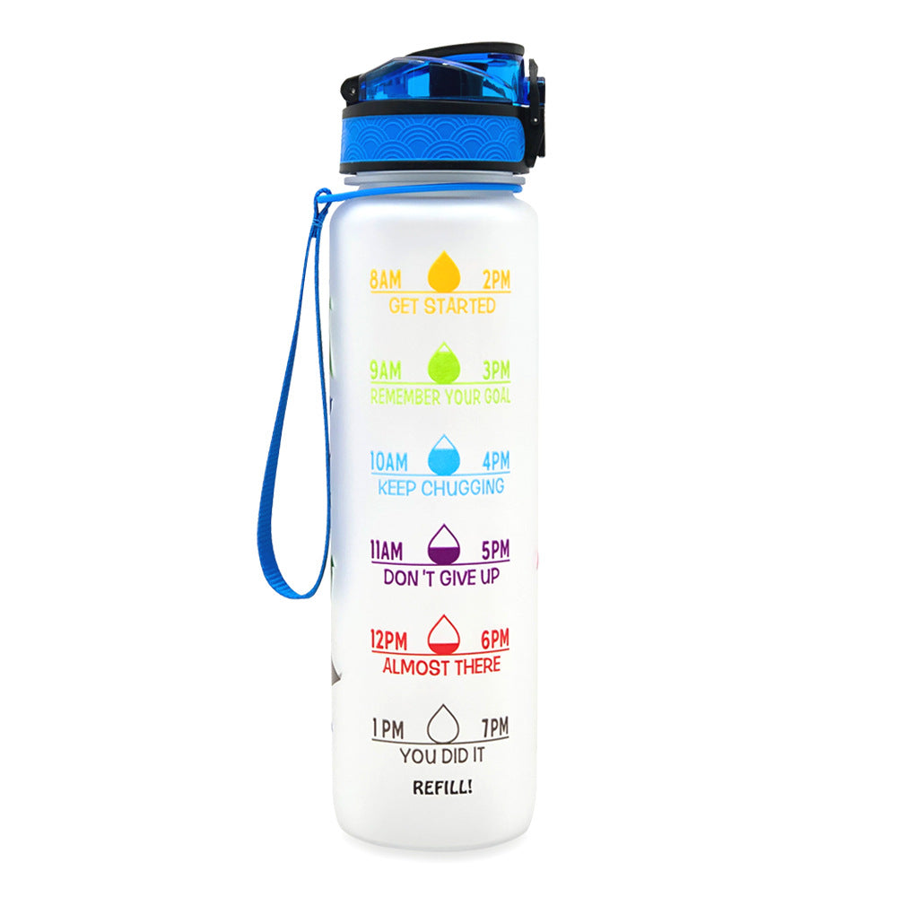 1 L Motivational Water Bottle with Time Markers