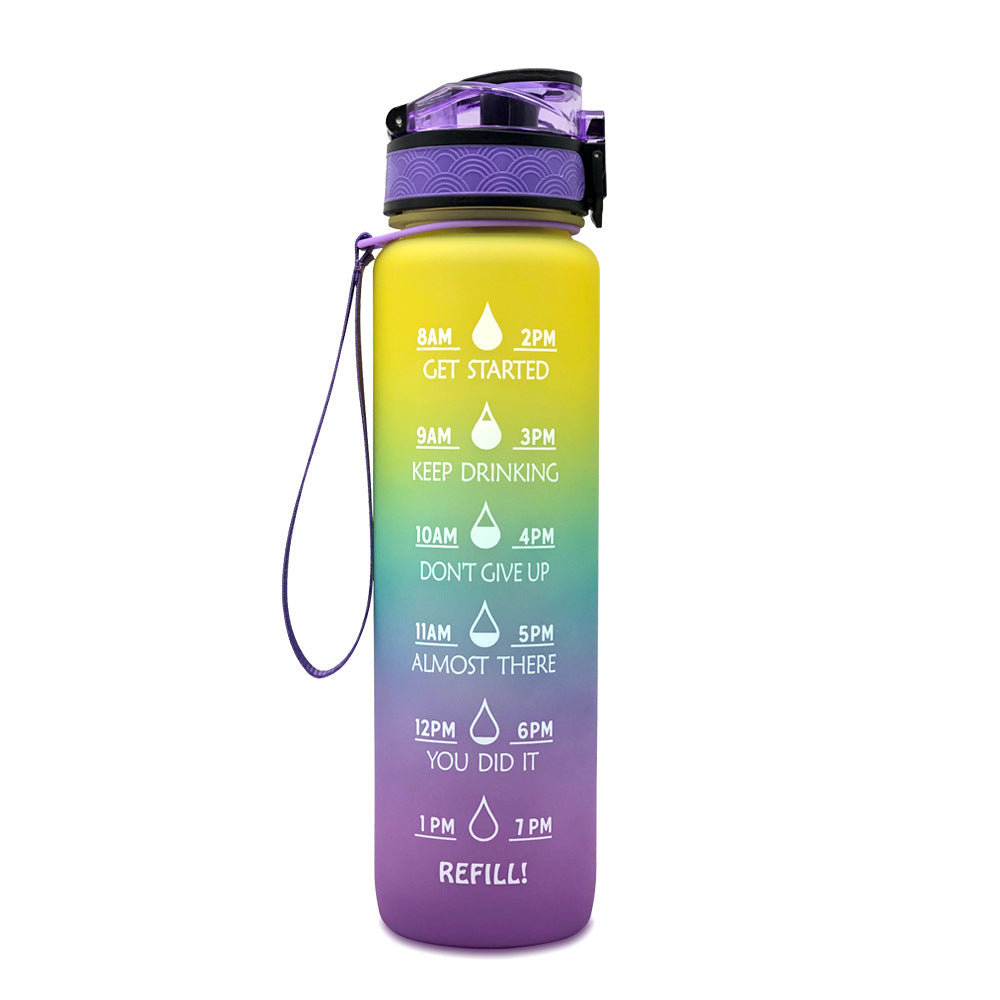 1 L Motivational Water Bottle with Time Markers