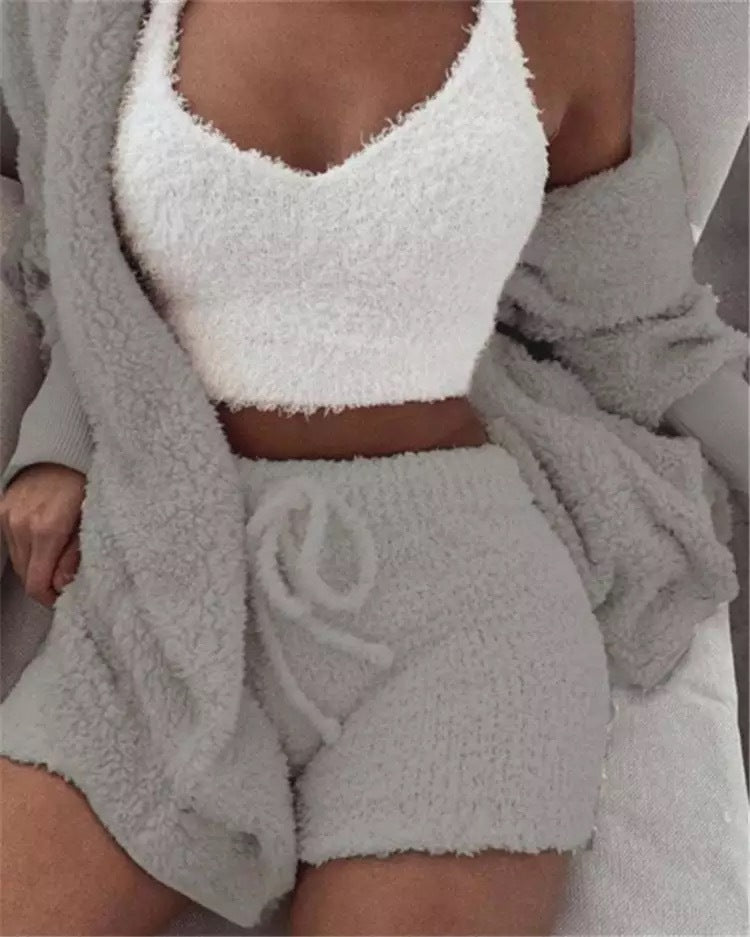 Winter Sexy Women Home Wear Suit Casual Pajamas Set Lady Soft