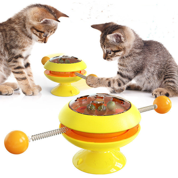 Rotating Turntable Cat Toy with Catnip Balls - Interactive Multi-Cat Play Toy