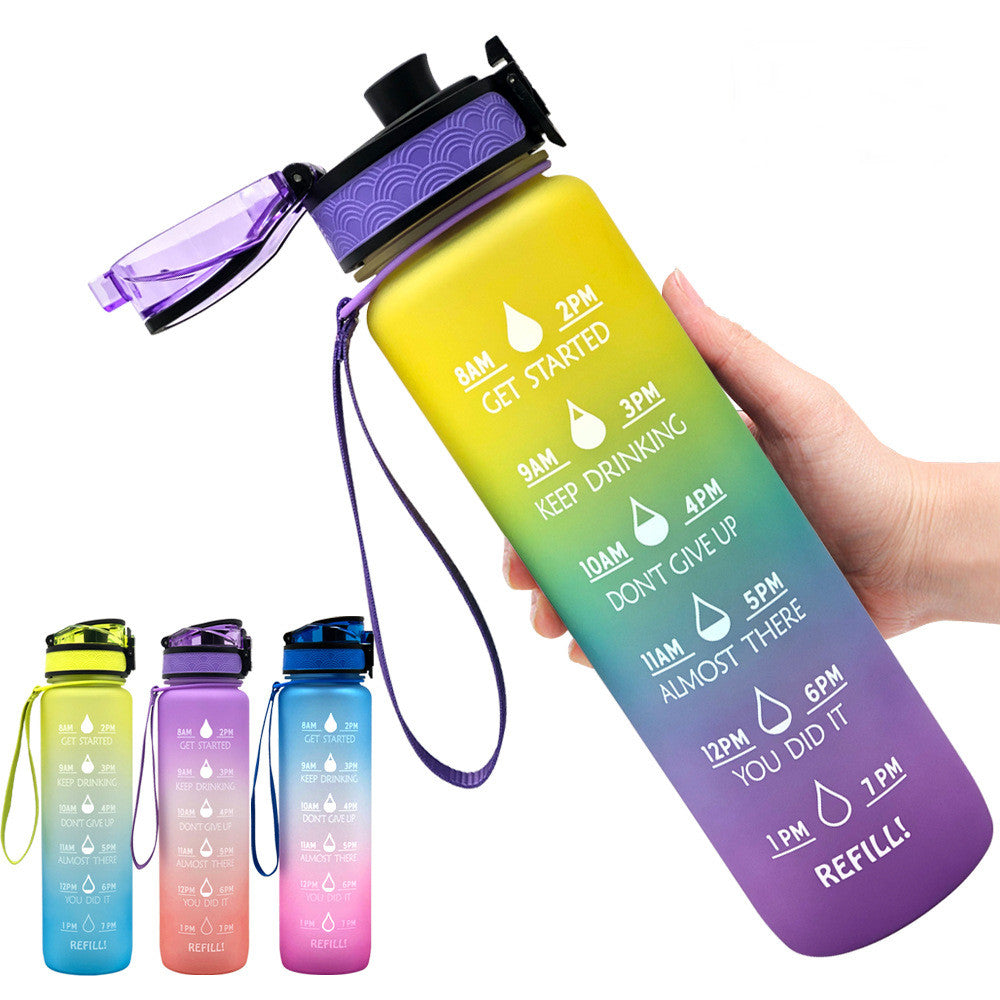 1 L Motivational Water Bottle with Time Markers