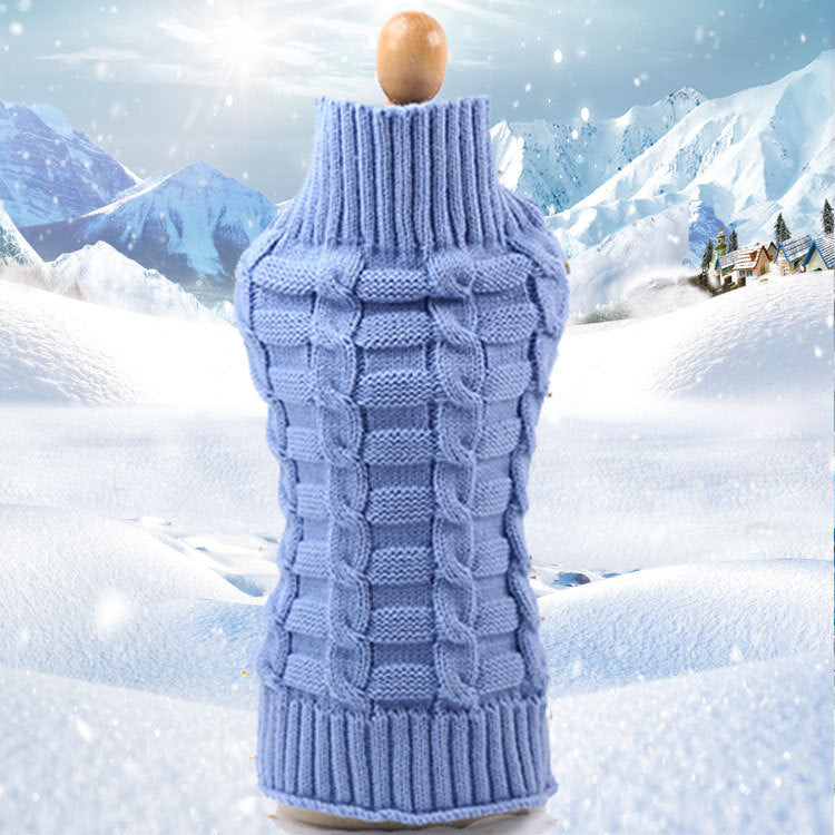 Cable Knit Dog Sweater - Soft Twisted Rope Pet Jumper for Small Dogs & Cats