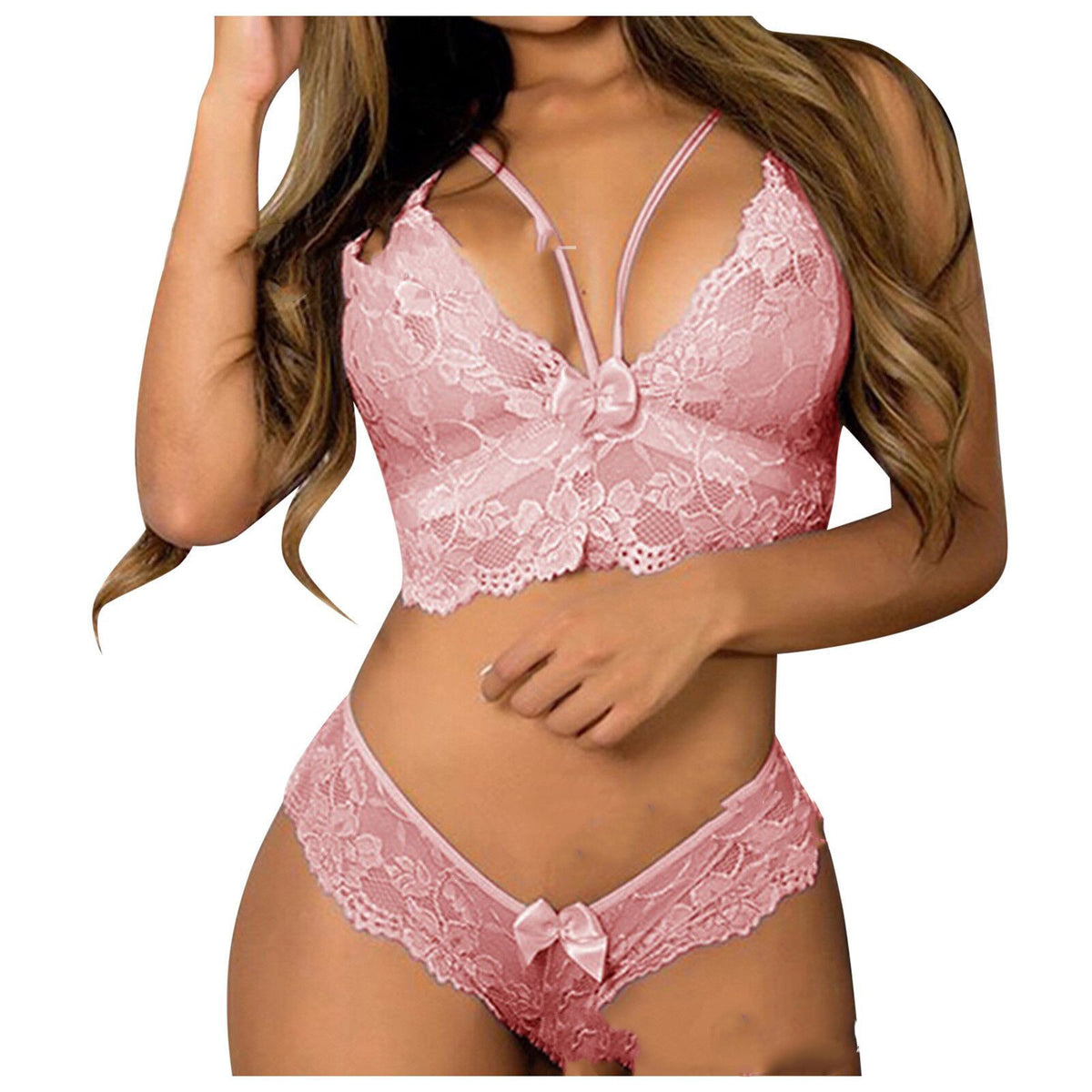 Women’s Plus Size Lace Corset Lingerie Set