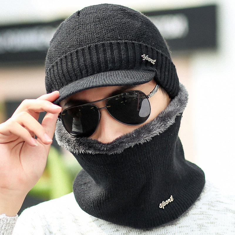 Winter Warm Knitted Hats Plus Woolen Caps Earmuffs Youth Cotton