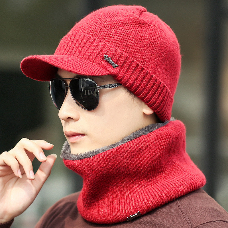 Winter Warm Knitted Hats Plus Woolen Caps Earmuffs Youth Cotton