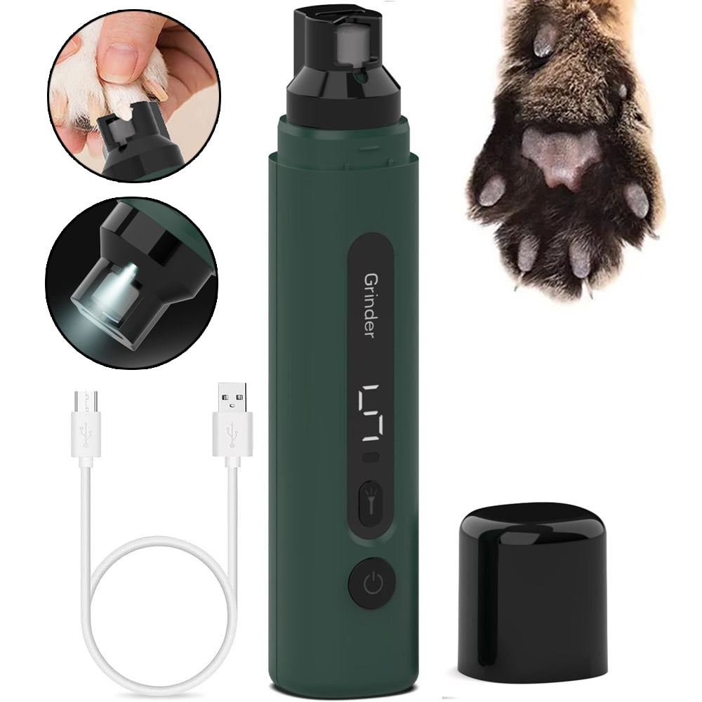 Super Quiet Dog Nail Grinder - Rechargeable 5-Speed Pet Nail Trimmer for Dogs & Cats