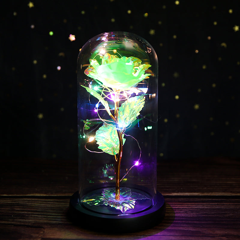 Little Prince Rose in Glass Dome - Eternal Flower LED Gift