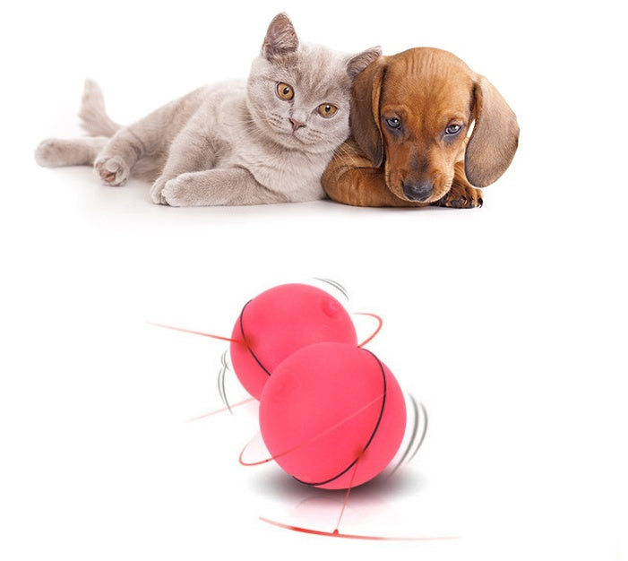 LED Rolling Cat Toy Ball - Light-Up Interactive Ball with Bell & Feathers