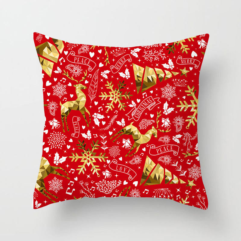 Christmas Linen Pillowcase | Xmas Holiday Decor