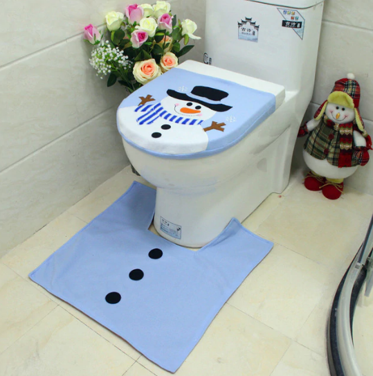 Christmas Toilet Seat Cover | Xmas Holiday Decor