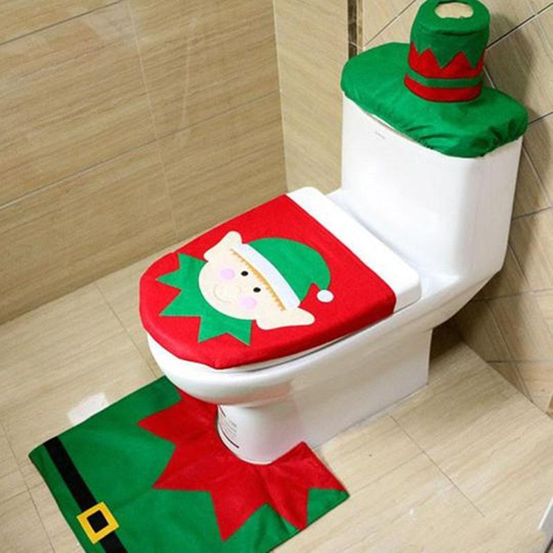 Christmas Toilet Seat Cover | Xmas Holiday Decor
