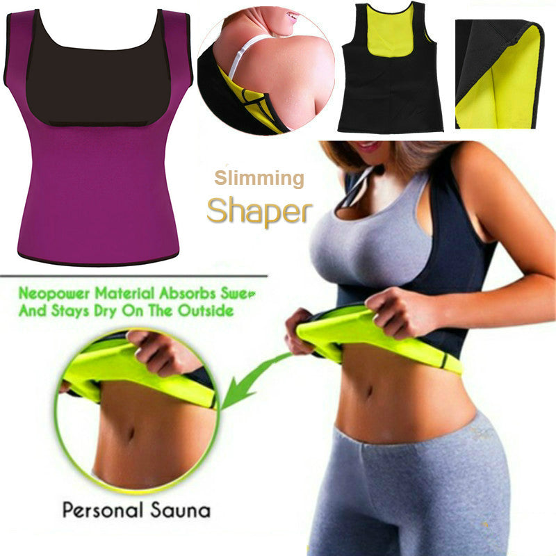 Women Neoprene Shaperwear Waist Traine Push Up Vest Tummy Belly