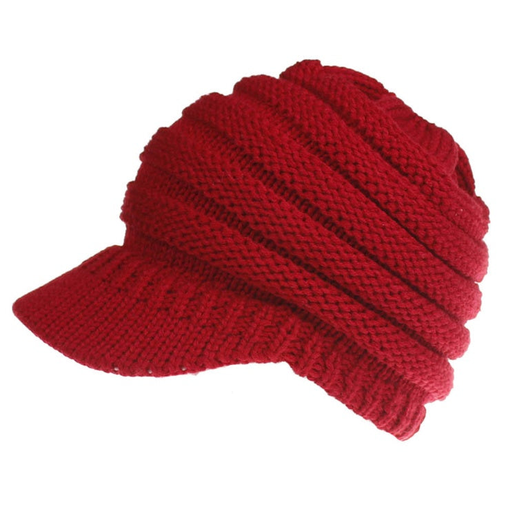 Women Ponytail Beanies Autumn Winter Hats Soft Knitting Caps