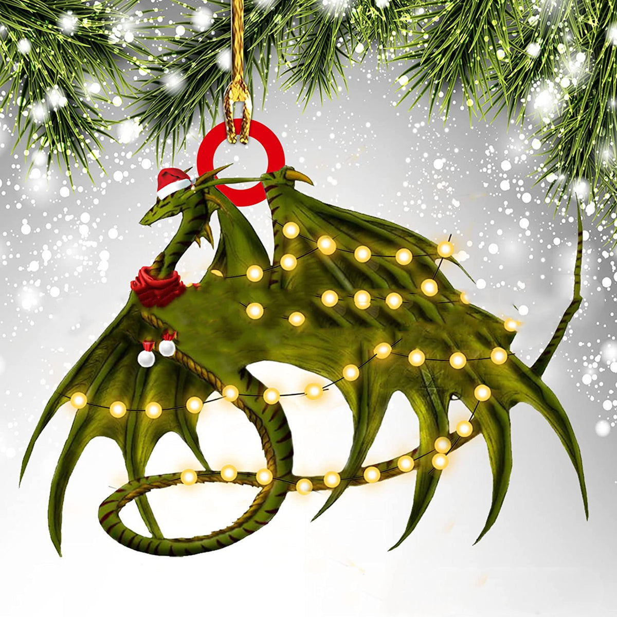 Christmas Dinosaur Dragon Egg Decorations Pendant Acrylic | Xmas Holiday Decor