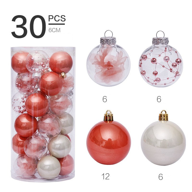 Christmas 6cm 30pcs Transparent Ball Set | Xmas Holiday Decor