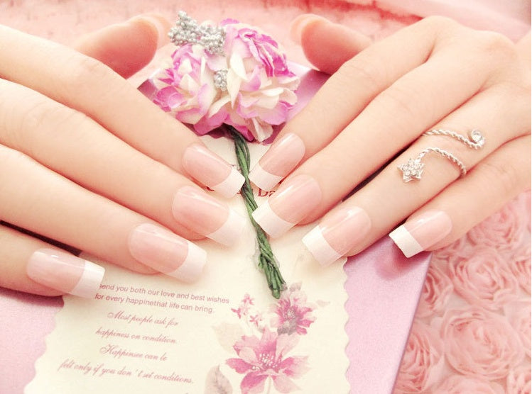 Nail Art Finished French Long Fake Patch